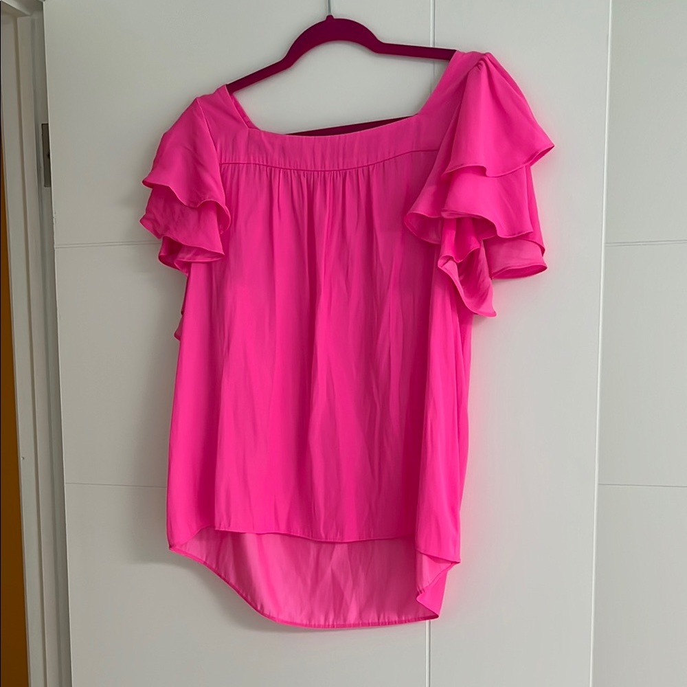 Pink Ruffle Sleeve Lilly Pulitzer Large  Top